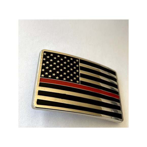 Thin Red Line Fire Fighter Belt Buckle - Picture 3 of 7